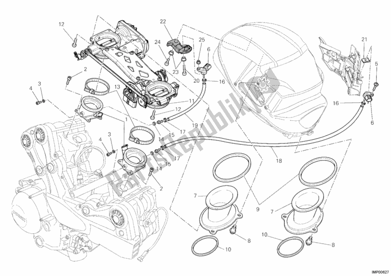 All parts for the Throttle Body of the Ducati Multistrada 1200 ABS 2011